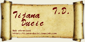 Tijana Dučić vizit kartica